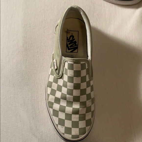 olive checkered vans